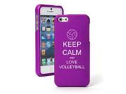 Apple iPhone 6 6s Snap On 2 Piece Rubber Hard Case Cover Keep Calm and Love Volleyball Purple