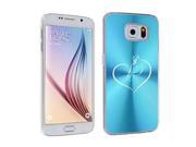 Samsung Galaxy S6 Edge Aluminum Plated Hard Back Case Cover Heart Horse Light Blue