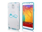 Samsung Galaxy Note 4 Ultra Thin Transparent Clear Hard TPU Case Cover Infinite Infinity Love Basketball Light Blue