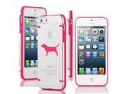 Apple iPhone 5 5s Ultra Thin Transparent Clear Hard TPU Case Cover Beagle Hot Pink