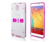 Samsung Galaxy Note 4 Ultra Thin Transparent Clear Hard TPU Case Cover Mom Soccer Hot Pink
