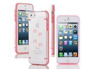 Apple iPhone 4 4s Ultra Thin Transparent Clear Hard TPU Case Cover Horse Shoe Tracks Light Pink
