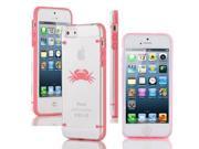 Apple iPhone 4 4s Ultra Thin Transparent Clear Hard TPU Case Cover Crab Light Pink