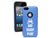 Apple iPhone 6 Plus 6s Plus Aluminum Silicone Dual Layer Hard Case Cover Eat Sleep Play Hockey Blue