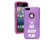Apple iPhone 6 Plus 6s Plus Aluminum Silicone Dual Layer Hard Case Cover Eat Sleep Play Tennis Purple