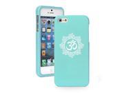 Apple iPhone 6 6s Snap On 2 Piece Rubber Hard Case Cover Yoga Hindu Om Floral Decorative Light Blue