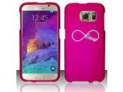 Samsung Galaxy S6 Snap On 2 Piece Rubber Hard Case Cover Infinity Infinite Love Pink