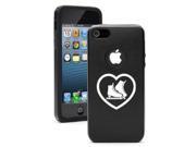 Apple iPhone 6 6s Aluminum Silicone Dual Layer Hard Case Cover Heart Ice Skates Black