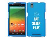 ZTE Zmax Z970 Snap On 2 Piece Rubber Hard Case Cover Eat Sleep Play Volleyball (Light Blue) ZTE Zmax Z970 Snap On 2 Piece Rubber Hard Case Cover Eat Sleep Play Volleyball (Light Blue)