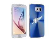 Samsung Galaxy S6 Edge Aluminum Plated Hard Back Case Cover New Zealand Silver Fern Blue