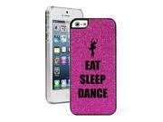 Apple iPhone 5 5s Glitter Bling Hard Case Cover Eat Sleep Dance Purple