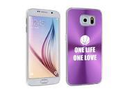 Samsung Galaxy S6 Edge Aluminum Plated Hard Back Case Cover One Life One Love Basketball Purple