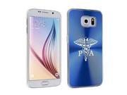 Samsung Galaxy S6 Aluminum Plated Hard Back Case Cover PA Physician Assistant Caduceus Blue