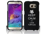 Samsung Galaxy S6 Snap On 2 Piece Rubber Hard Case Cover Keep Calm and Love Turtles Black