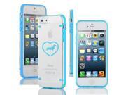 Apple iPhone 6 Plus 6s Plus Ultra Thin Transparent Clear Hard TPU Case Cover Dachshund Heart Light Blue