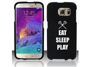 Samsung Galaxy S6 Snap On 2 Piece Rubber Hard Case Cover Eat Sleep Play Lacrosse Black