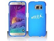 Samsung Galaxy S6 Snap On 2 Piece Rubber Hard Case Cover Evolution Basketball Light Blue