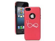Apple iPhone 6 6s Aluminum Silicone Dual Layer Hard Case Cover Infinity Love Nursing Stethoscope Red