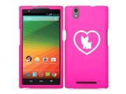 ZTE Zmax Z970 Snap On 2 Piece Rubber Hard Case Cover Yorkie Heart Hot Pink