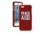 Apple iPhone 5 5s Snap On 2 Piece Rubber Hard Case Cover Peace Love Cure Cancer Red