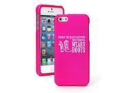 Apple iPhone 5 5s Snap On 2 Piece Rubber Hard Case Cover Princess Wears Boots Hot Pink