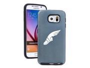 Samsung Galaxy S6 Aluminum Silicone Dual Layer Hard Case Cover Track Field Wing Shoe Grey