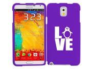 Samsung Galaxy Note 3 Snap On 2 Piece Rubber Hard Case Cover Love Penguin Purple