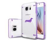 Samsung Galaxy S6 Edge Ultra Thin Transparent Clear Hard TPU Case Cover Dachshund Purple