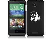 HTC Desire 510 Snap On 2 Piece Rubber Hard Case Cover Baby Panda Black