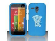 Motorola MOTO G Snap On 2 Piece Rubber Hard Case Cover Tribal Elephant (Light Blue) Motorola MOTO G Snap On 2 Piece Rubber Hard Case Cover Tribal Elephant (Light Blue)