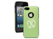 Apple iPhone 6 Plus 6s Plus Aluminum Silicone Dual Layer Hard Case Cover Flip Flops with Hibiscus Green