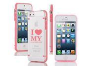 Apple iPhone 5c Ultra Thin Transparent Clear Hard TPU Case Cover I Love Heart My Electrician Light Pink