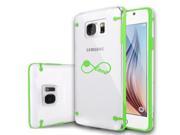 Samsung Galaxy S6 Ultra Thin Transparent Clear Hard TPU Case Cover Infinity Infinite Love for Volleyball Green