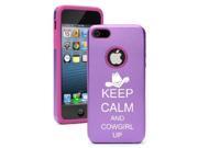 Apple iPhone 6 6s Aluminum Silicone Dual Layer Hard Case Cover Keep Calm and Cowgirl Up Purple