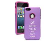 Apple iPhone 6 6s Aluminum Silicone Dual Layer Hard Case Cover Keep Calm and Cut Hair Purple