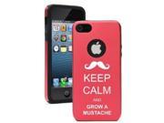 Apple iPhone 6 Plus 6s Plus Aluminum Silicone Dual Layer Hard Case Cover Keep Calm and Grow a Mustache Red