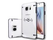 Samsung Galaxy S6 Edge Ultra Thin Transparent Clear Hard TPU Case Cover Heart Beats Soccer Black