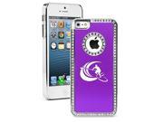 Apple iPhone 6 6s Rhinestone Crystal Bling Hard Case Cover Stand Up Paddle Board Surf Purple