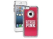 Apple iPhone 5c Rhinestone Crystal Bling Hard Case Cover On Wednesday We Wear Pink Red