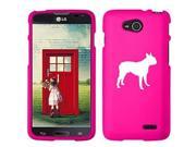 LG Optimus L90 D405 D410 D415 Snap On 2 Piece Rubber Hard Case Cover Boston Terrier Hot Pink