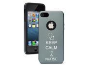 Apple iPhone 6 6s Aluminum Silicone Dual Layer Hard Case Cover Keep Calm I Am a Nurse Silver Gray