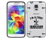 Black Samsung Galaxy Ultra Thin Transparent Clear Hard TPU Case Cover Chef Here To Feed You Black for S3