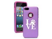 Apple iPhone 6 Plus 6s Plus Aluminum Silicone Dual Layer Hard Case Cover Love Paw Print Purple