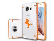 Samsung Galaxy S6 Edge Ultra Thin Transparent Clear Hard TPU Case Cover Unicorn Orange