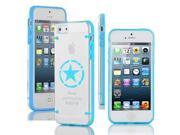 Apple iPhone 4 4s Ultra Thin Transparent Clear Hard TPU Case Cover Army Star Grunge Light Blue