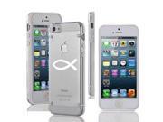 Apple iPhone 4 4s Ultra Thin Transparent Clear Hard TPU Case Cover Christian Fish Symbol White