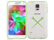 Green Samsung Galaxy Ultra Thin Transparent Clear Hard TPU Case Cover Spud Wrenches Iron Worker Green for S4