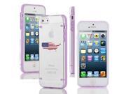 Apple iPhone 4 4s Ultra Thin Transparent Clear Hard TPU Case Cover United States American Flag Purple