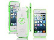 Apple iPhone 6 Plus 6s Plus Ultra Thin Transparent Clear Hard TPU Case Cover Heart Love Flamingo Green