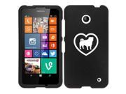 Nokia Lumia 630 635 Snap On 2 Piece Rubber Hard Case Cover Pug Heart Black
